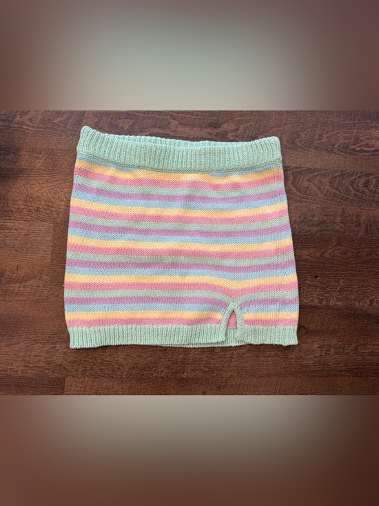 Show Me Your MuMu Dresses & Skirts - Show Me Your MuMu Pastel Dream Rainbow Stripe Knit Skirt